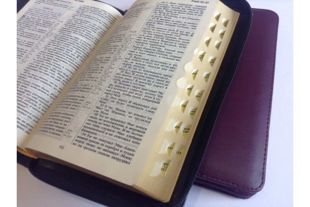 Библия 055 ZTi бордо или коричневая замок индексы золотой срез (11544)