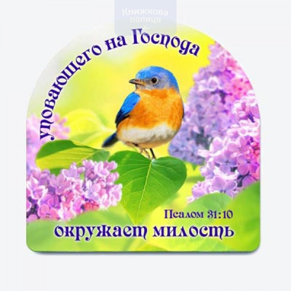 Магніт плоский, птах "Уповающего на Господа..." (Світло Пікчерз)