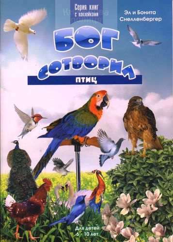 Бог сотворил птиц. Для детей 6-10 лет.  Книга с наклейками