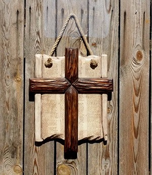 Декор з дерева "Хрест Отче наш" на грецький мові