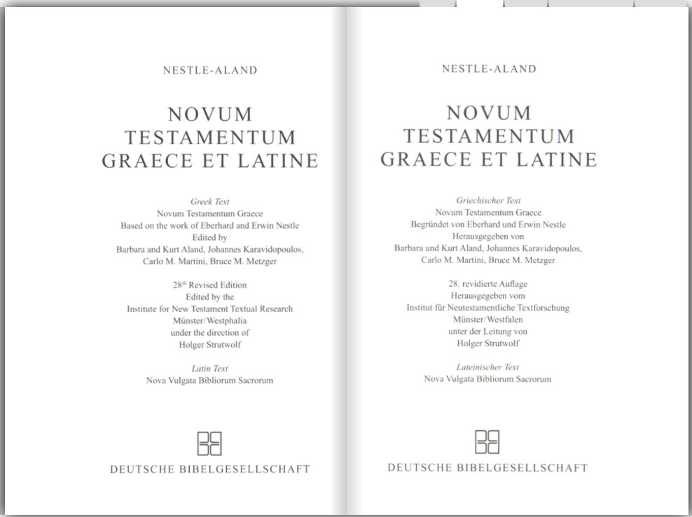 Novum Testamentum Graece et Latine. Nestle-Aland. Греко-Латинський Новий Заповіт (2501)