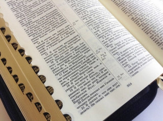 Библия 075 Zi бордо, орнамент, замок, золотой обрез, индексы (11763)